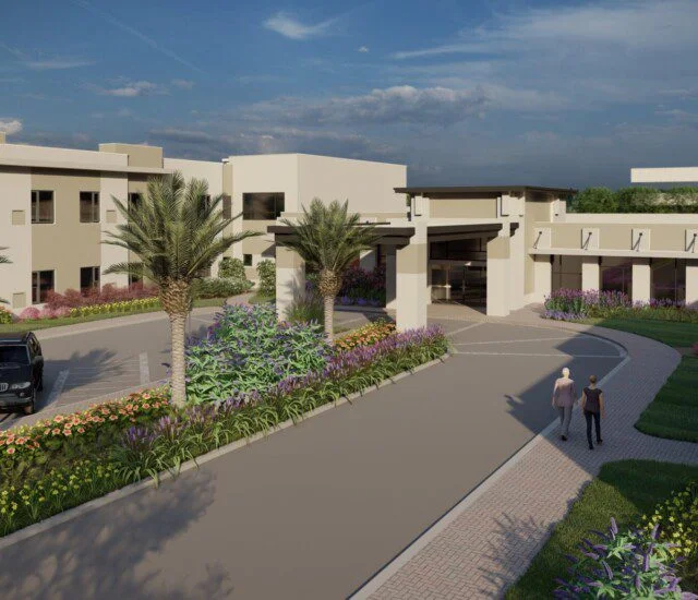front entrance of Village on the Green Senior Living Community