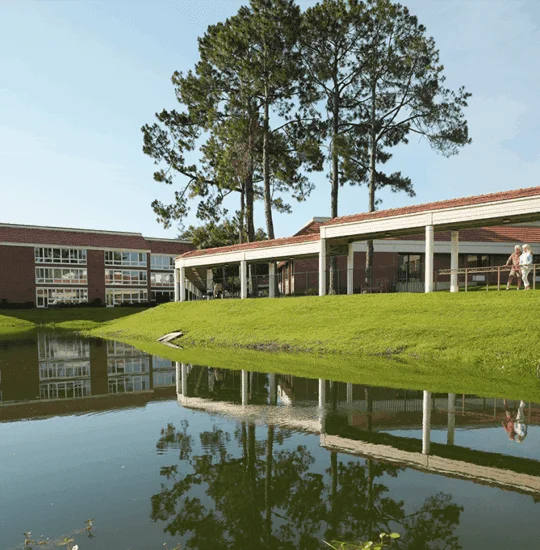 Village on the Green as seen from across the pond