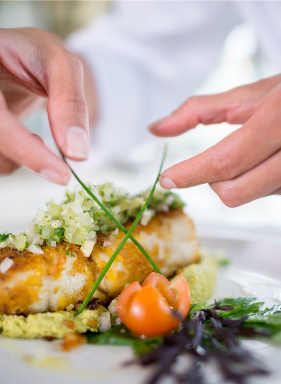 close-up image of beautifully plated food