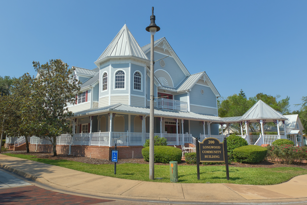 Blue victorian home in Longwood, Florida