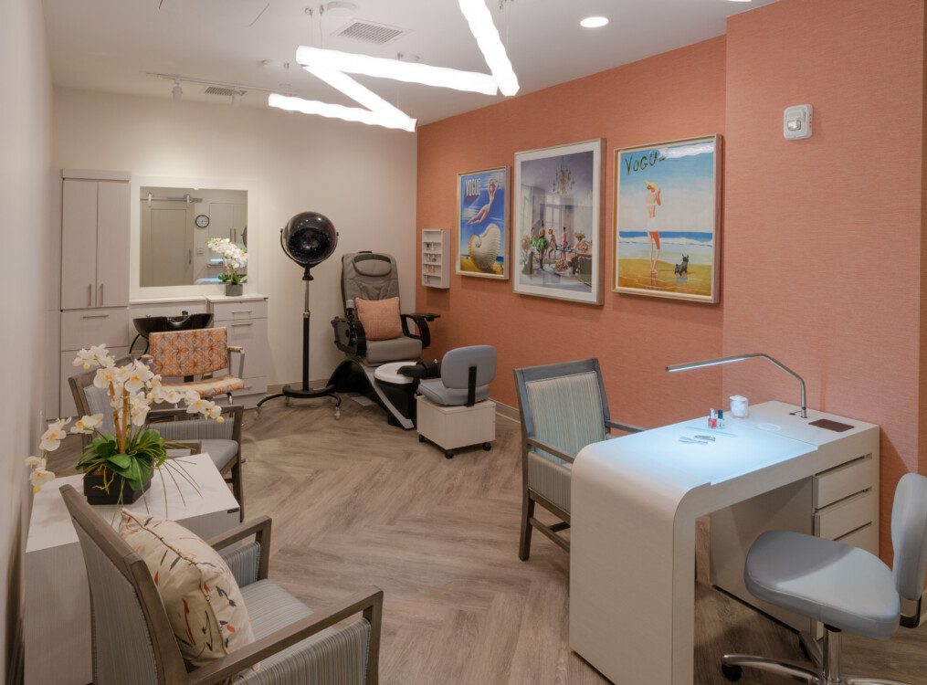 Salon and beauty studio at Village on the Green Senior Living Community